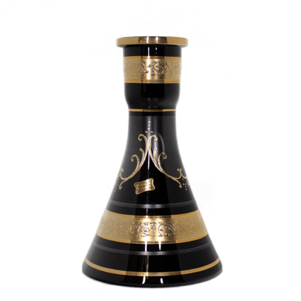 schwarze trumpet form mit goldverzierung